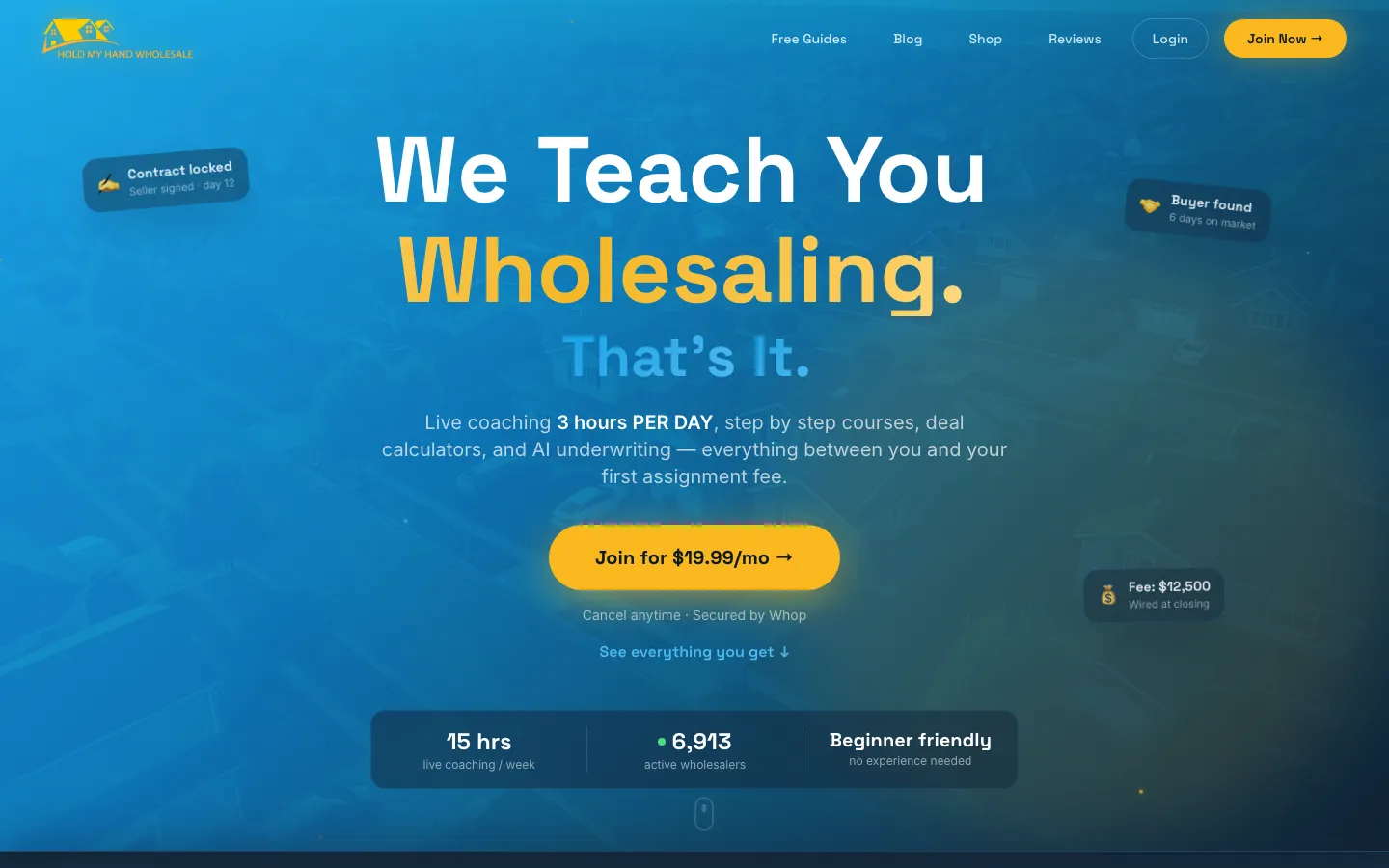 Hold My Hand Wholesale, the education site that comes with your plan